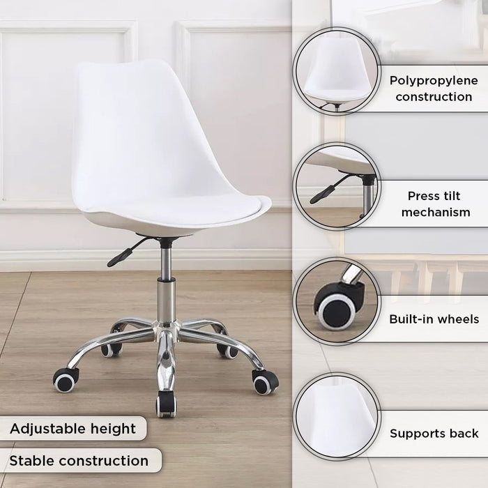 Modern Polypropylene Office Chair with Chrome Base