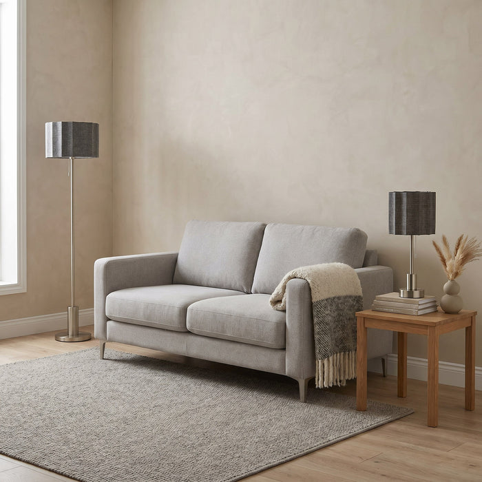 Metal Table Lamp with Textured Linen Shade - 25x62 cm