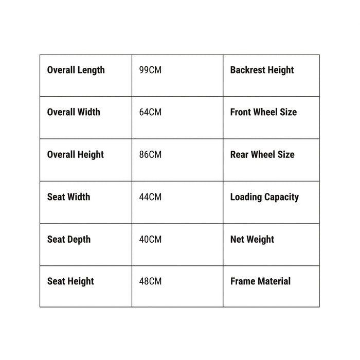 Lightweight Foldable Manual Wheelchair with Durable Frame