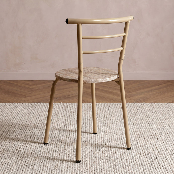 4-Seater Round Travertine Dining Set - Minimalist Style