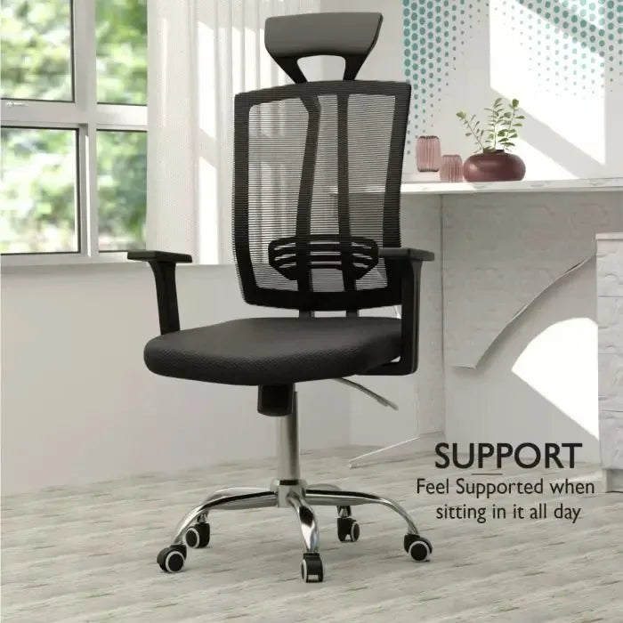 Modern Fabric Mesh High Back Swivel Chair Adjustable Height Ergonomic Executive Office Chair Comfortable Black Computer Chair