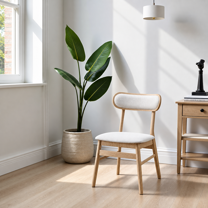 3-Seater Modern Triangular Dining Set - Light Wood Finish