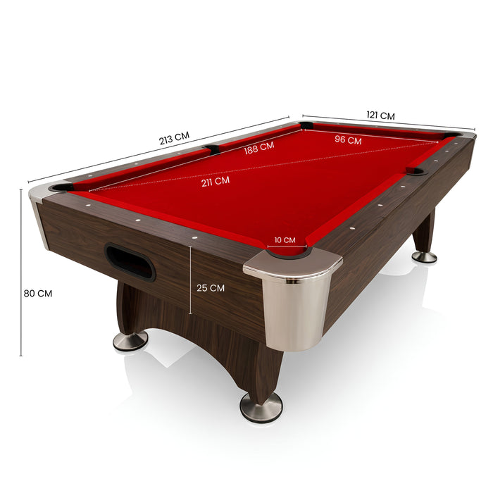 7FT Billiards Pool Table with Full Accessories – Red, Green & Blue