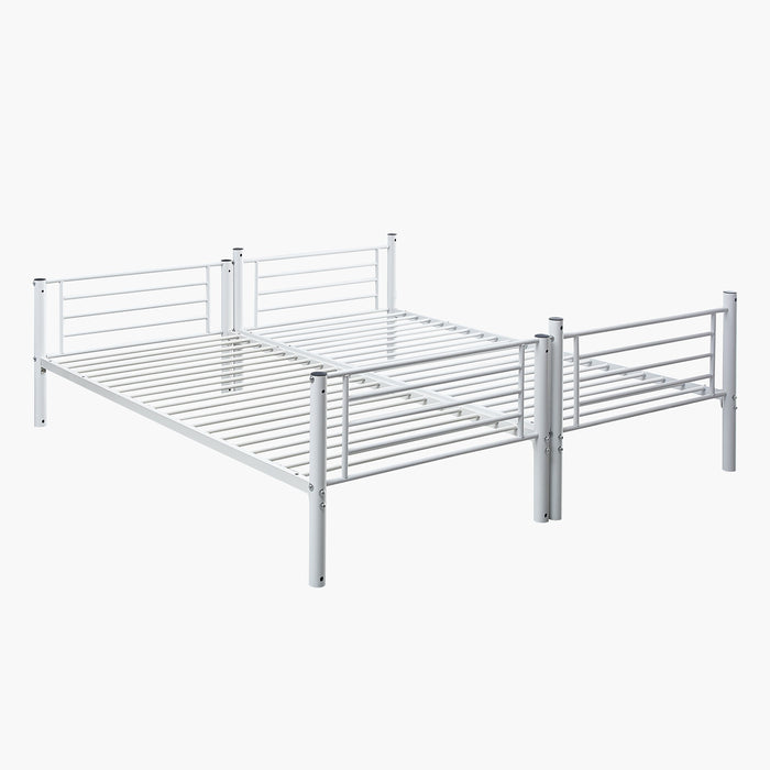 Modern Convertible Metal Single Bunk Bed - 90x200 cm