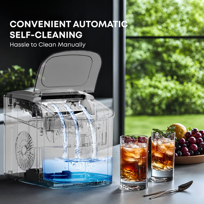 Ice Maker Machine, 12KG/24H, Portable Bullet Ice Maker with Auto Clean