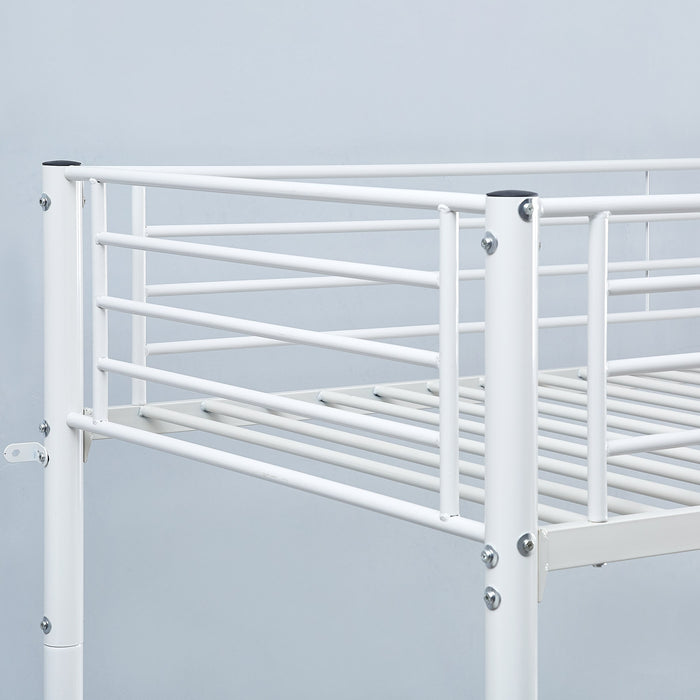 Modern Convertible Metal Single Bunk Bed - 90x200 cm