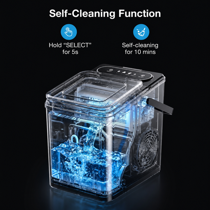Countertop Square Cube Ice Maker Machine with 2 Thickness Settings