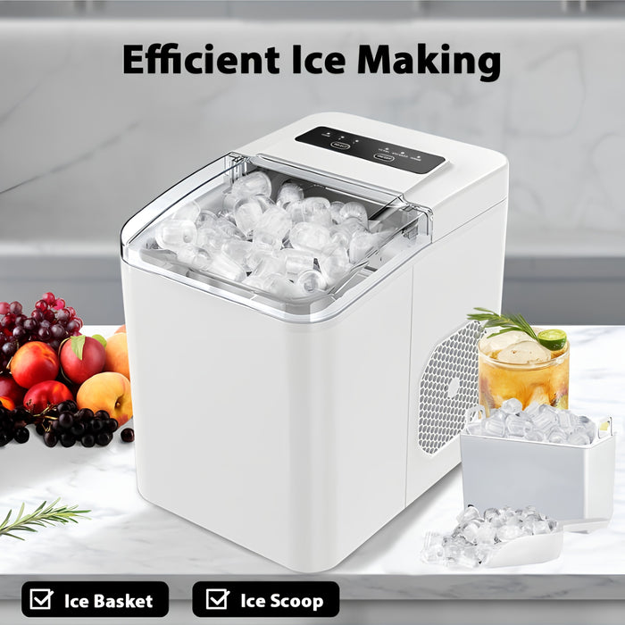 12KG/24H Countertop Ice Maker – Portable Self-Cleaning Ice Machine