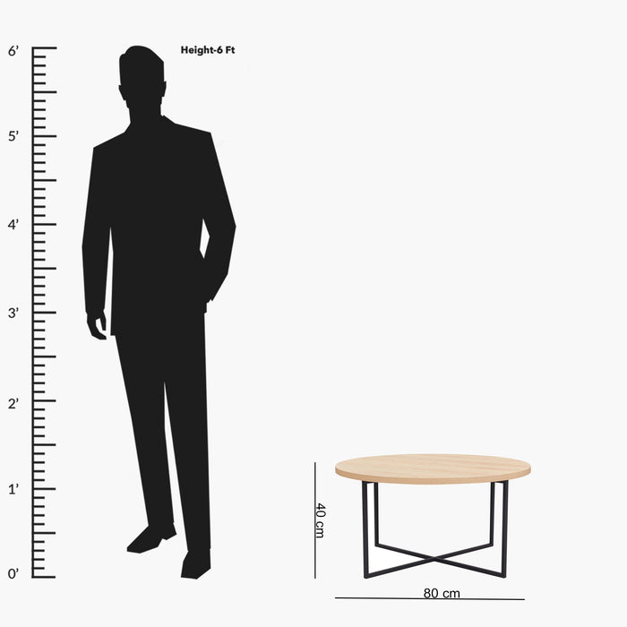 Modern Round Coffee Table  (80 cm x 40 cm)