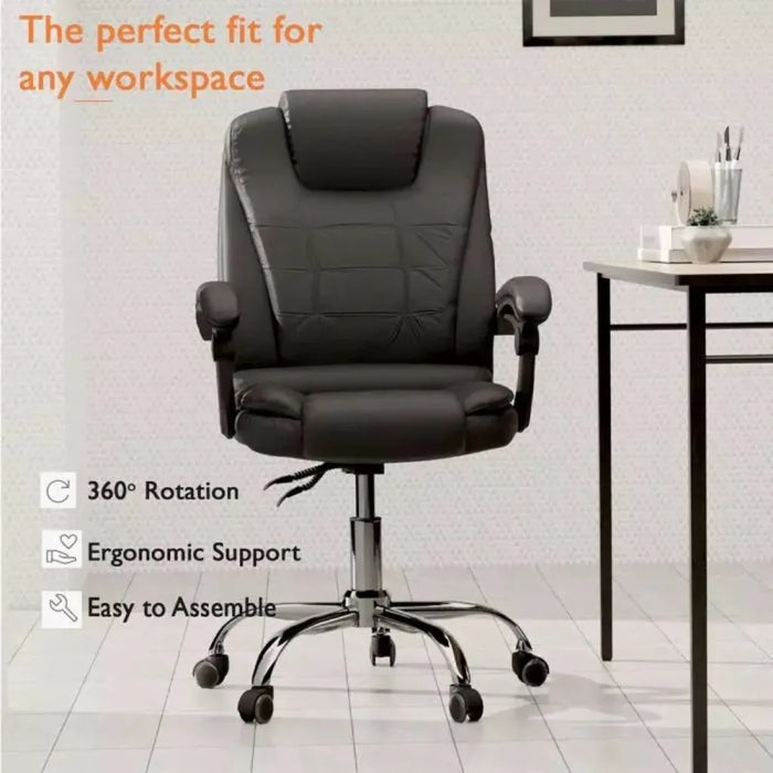 Adjustable Height, 360 Degree Swivel, Caster Wheel Support Ideal for Home and Office Black