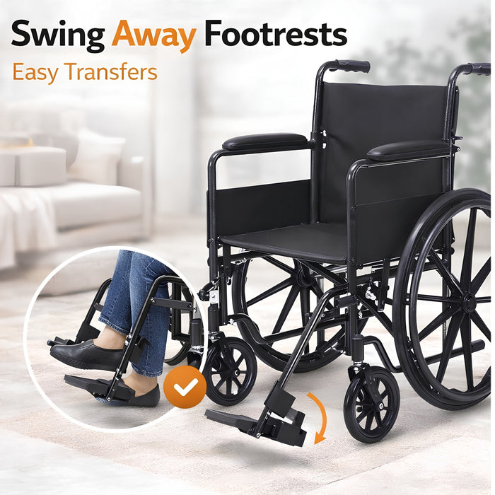 Ergonomic High Back Lightweight Steel Manual Wheelchair