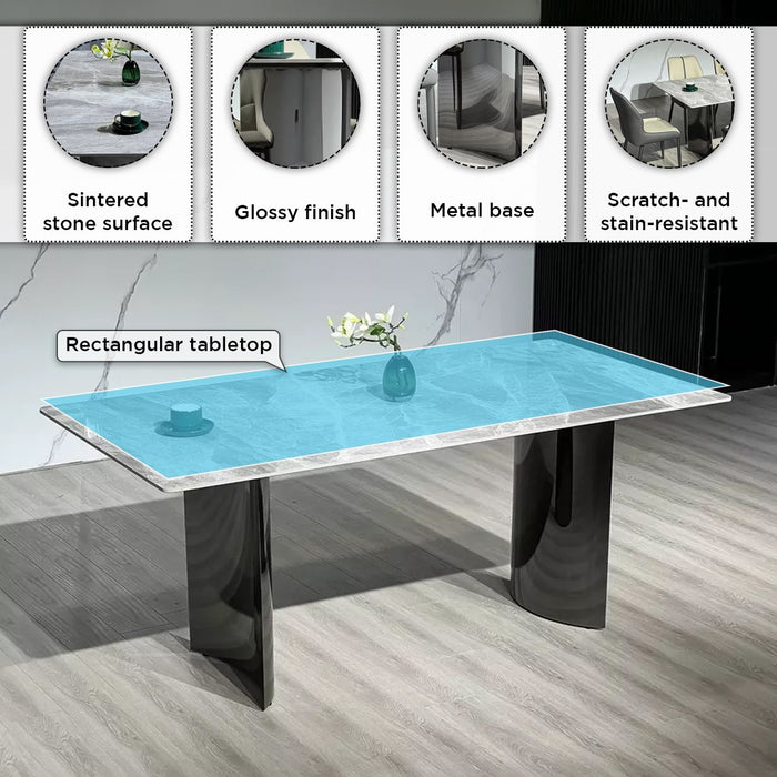Modern 6-Seater Sintered Stone Dining Set