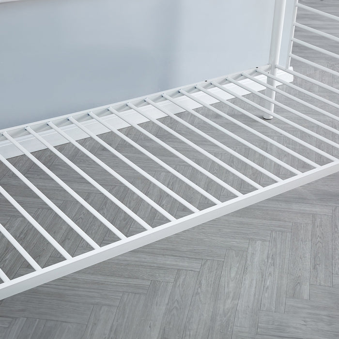 Modern Convertible Metal Single Bunk Bed - 90x200 cm