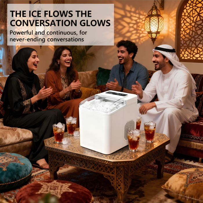Portable Countertop Ice Maker 12KG/24H Self-Cleaning Ice Machine with Scoop & Basket