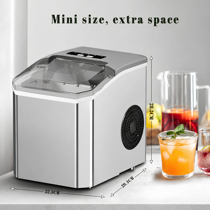 Portable Stainless Steel Ice Machine – 12kg/24H