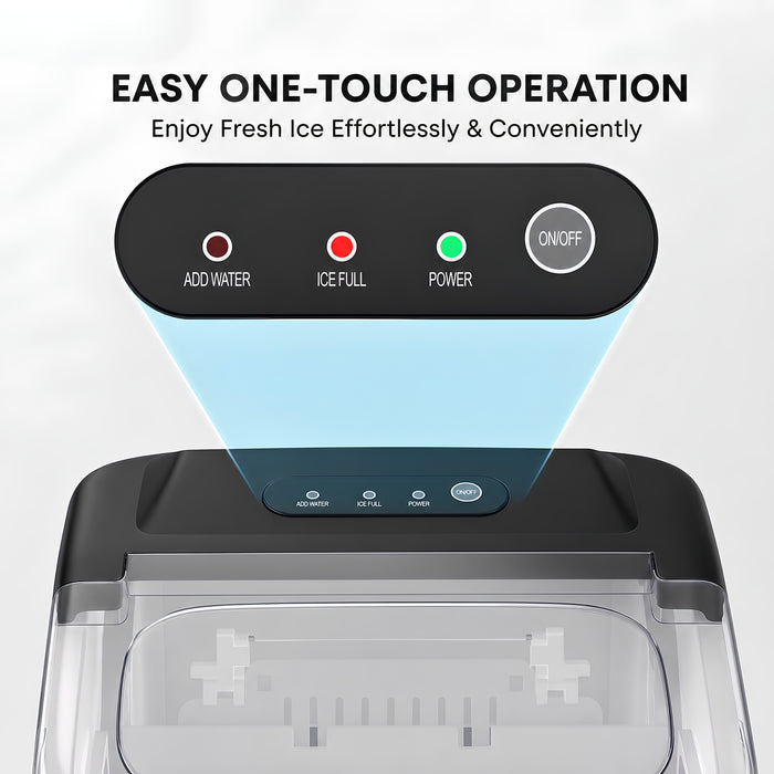 Ice Maker Machine, 12KG/24H, Portable Bullet Ice Maker with Auto Clean