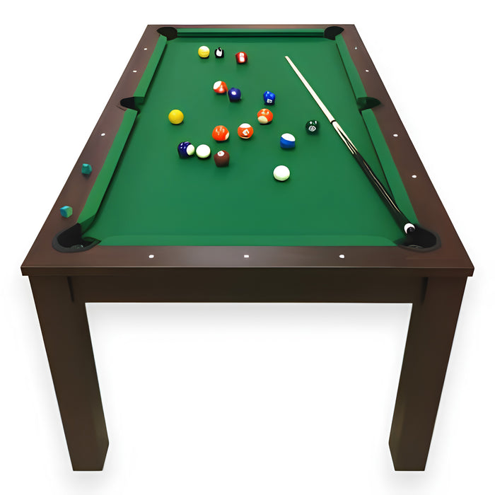 7FT Pool Table with Integrated Dining Table – Green & Blue