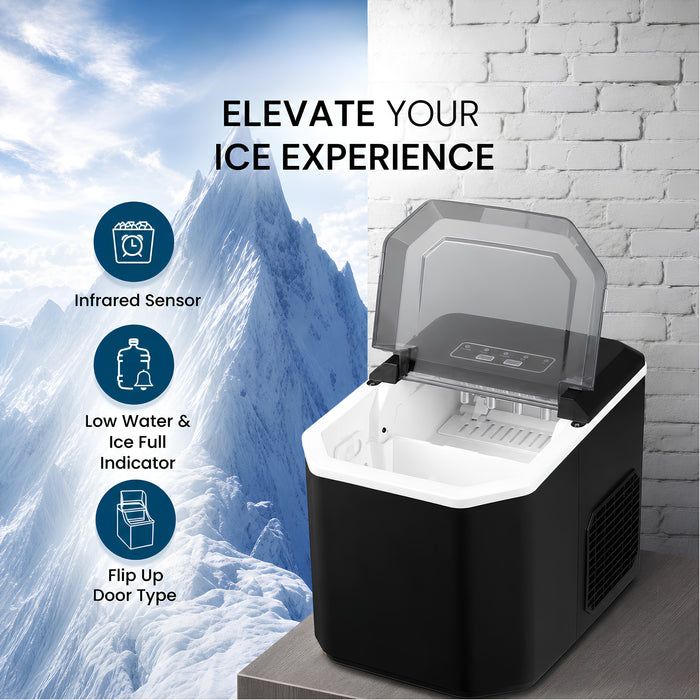 12KG/24H Countertop Ice Maker, Portable Bullet Ice Machine with LED Display