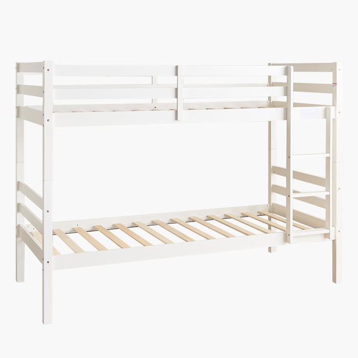 Modern Solid Wooden Single Bunk Bed - 90x200 cm