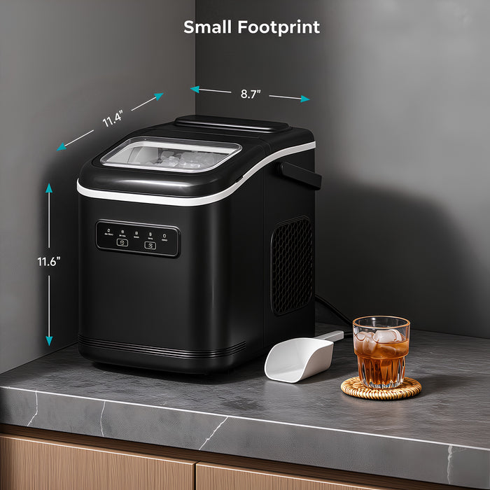 15KG/24H Portable Ice Maker 2 Sizes Bullet Ice with Self-Cleaning