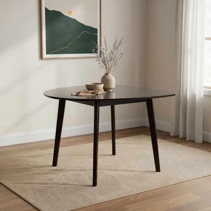 3-Seater Modern Triangular Dining Set - Dark Wood Finish