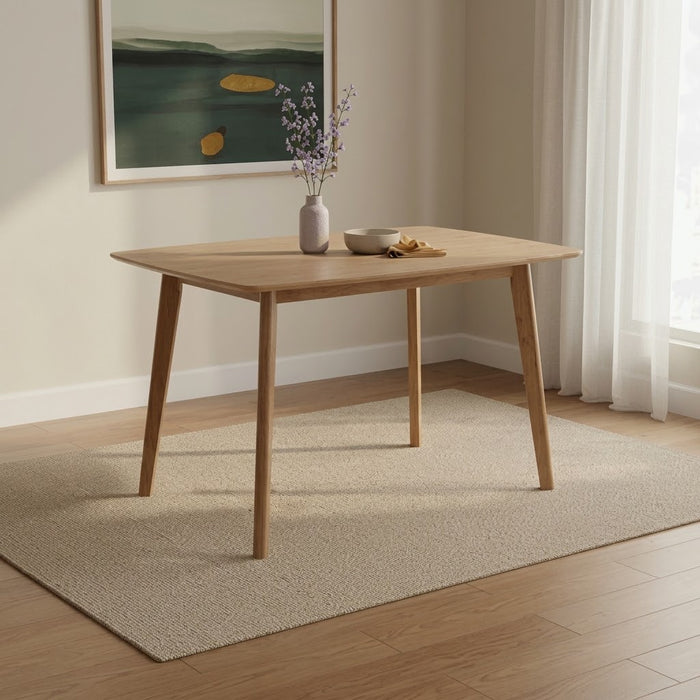 4-Seater Modern Scandi Dining Set with 4 Upholstered Chairs