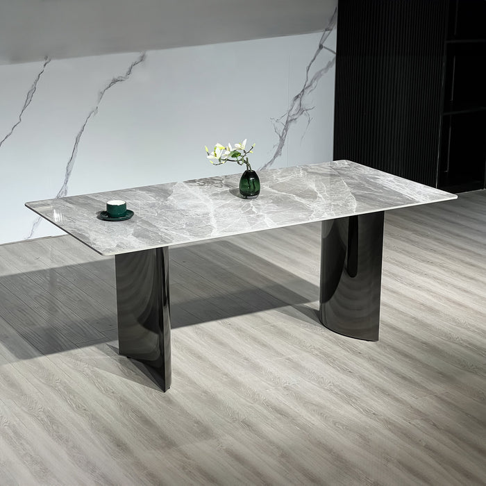 Modern 6-Seater Sintered Stone Dining Set