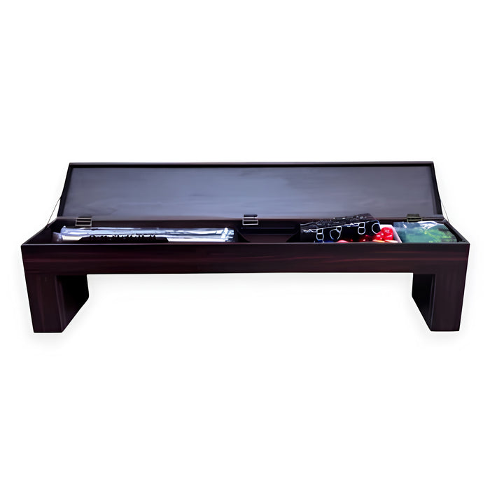 8FT Modern Billiard Table with Storage Benches – Green & Red