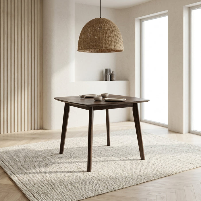 Modern Walnut 2-Seater Square Sintered Stone Dining Set