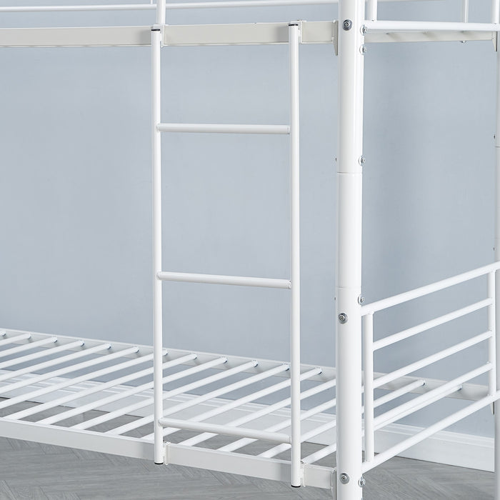 Modern Convertible Metal Single Bunk Bed - 90x200 cm