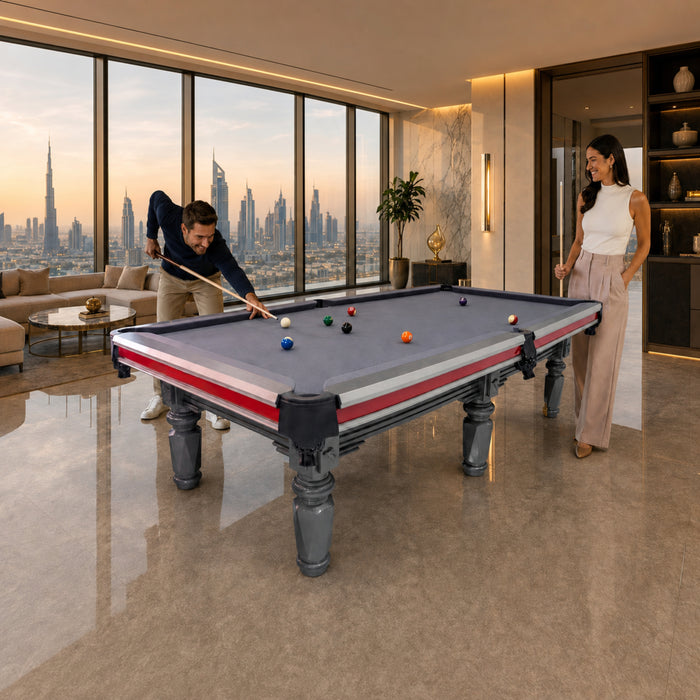 Premium Wooden Billiard Pool Table with Dark Grey Cloth