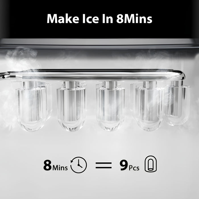 Portable Countertop Ice Maker 12KG/24H Self-Cleaning Ice Machine with Scoop & Basket