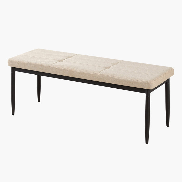 6-Seater Dining Set with Bench - Light Wood Finish