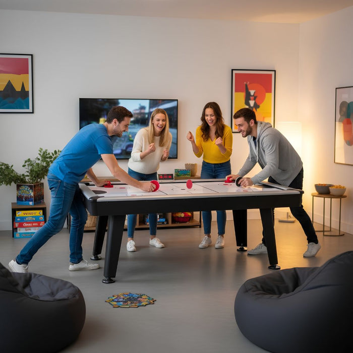 7ft Indoor Air Hockey Table with Electronic Scoreboard