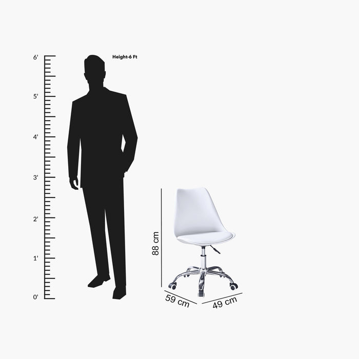 Modern Polypropylene Office Chair with Chrome Base