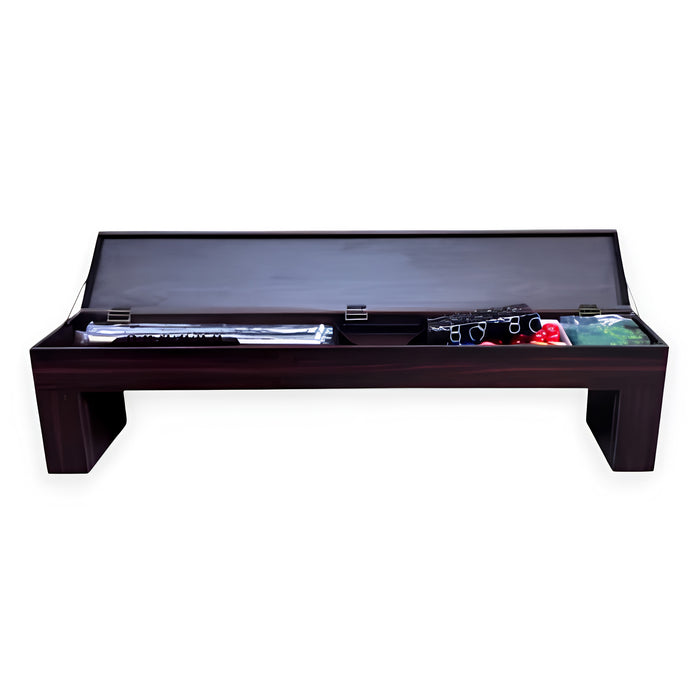8FT Modern Billiard Table with Storage Benches – Green & Red