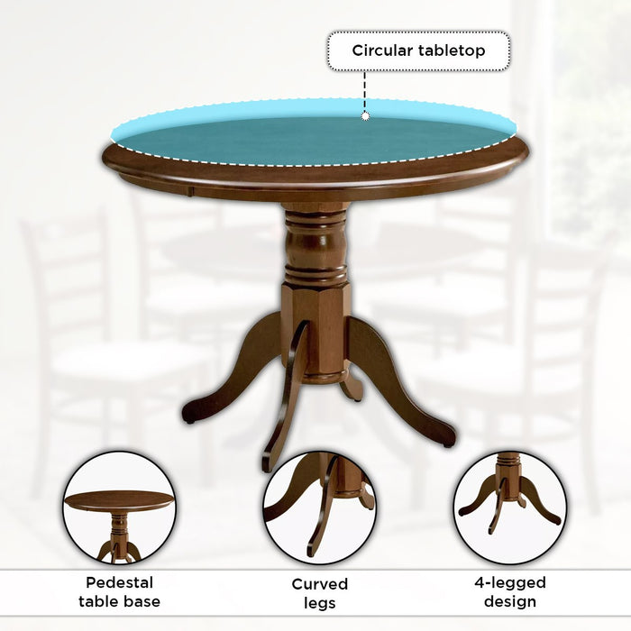 4-Seater Classic Round Wooden Dining Set
